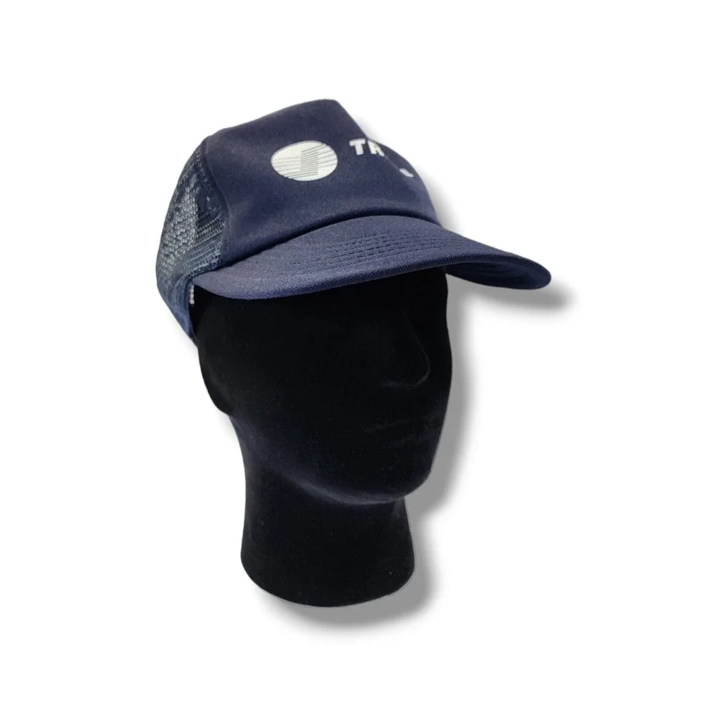 Vintage Trane Mesh Foam Snapback Trucker Hat Cap Blue USA‎ Made